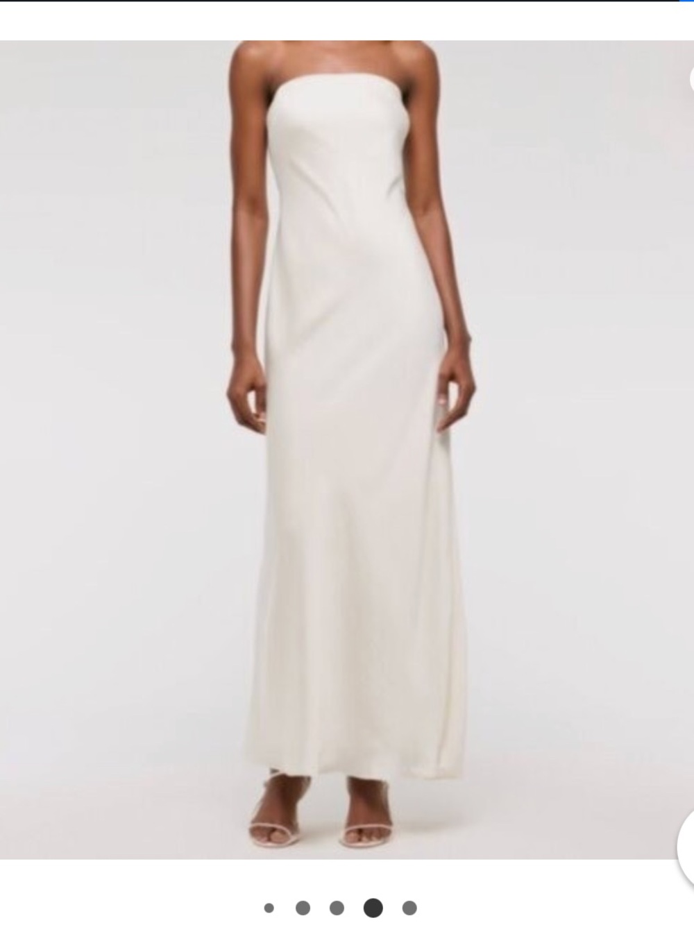 Abercrombie & Fitch Strapless Maxi Dress in Ivory